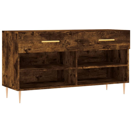 Skobänk rökfärgad ek 102x35x55 cm konstruerat trä