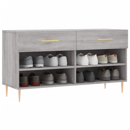 Skobänk grå sonoma 102x35x55 cm konstruerat trä