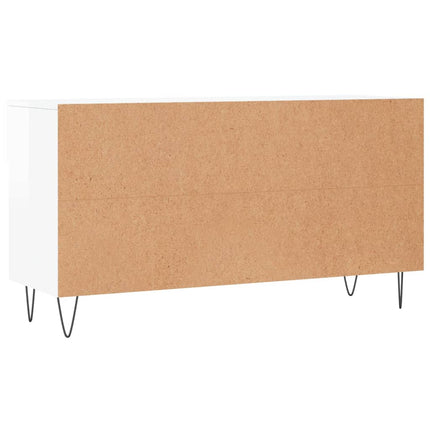Skobänk vit högglans 102x35x55 cm konstruerat trä