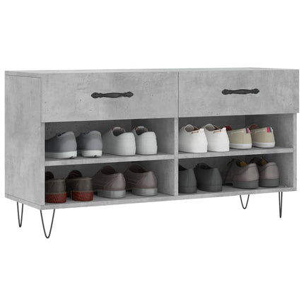 Skobänk betonggrå 102x35x55 cm konstruerat trä