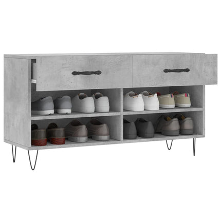 Skobänk betonggrå 102x35x55 cm konstruerat trä