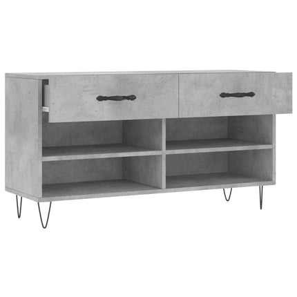 Skobänk betonggrå 102x35x55 cm konstruerat trä