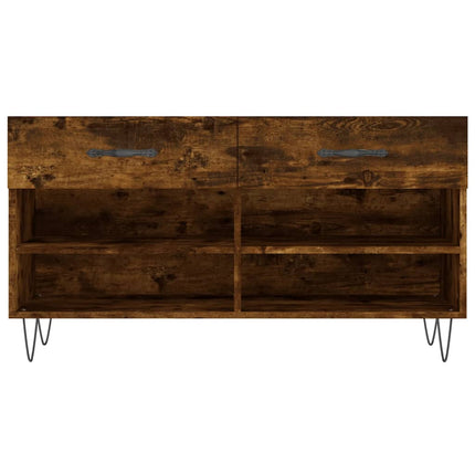 Skobänk rökfärgad ek 102x35x55 cm konstruerat trä