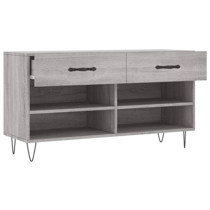 Skobänk grå sonoma 102x35x55 cm konstruerat trä