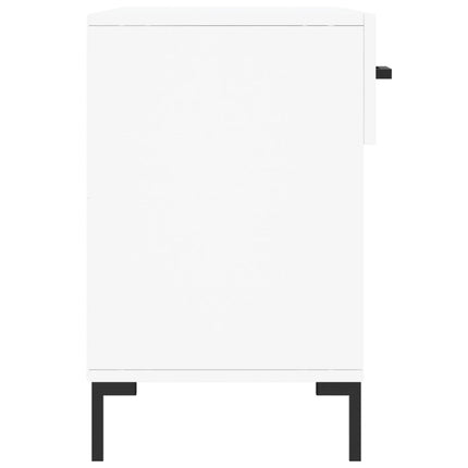 Skobänk vit 102x35x55 cm konstruerat trä