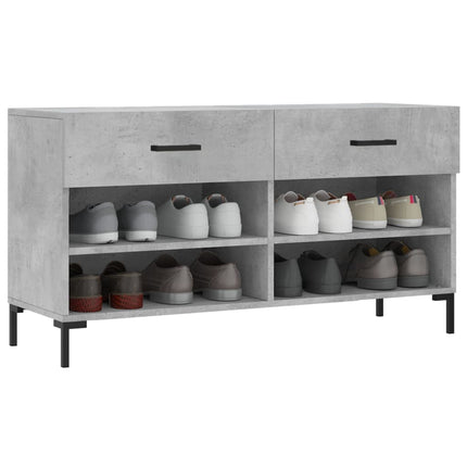 Skobänk betonggrå 102x35x55 cm konstruerat trä