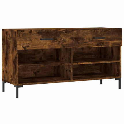 Skobänk rökfärgad ek 102x35x55 cm konstruerat trä