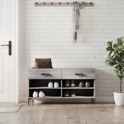 Skobänk grå sonoma 102x35x55 cm konstruerat trä