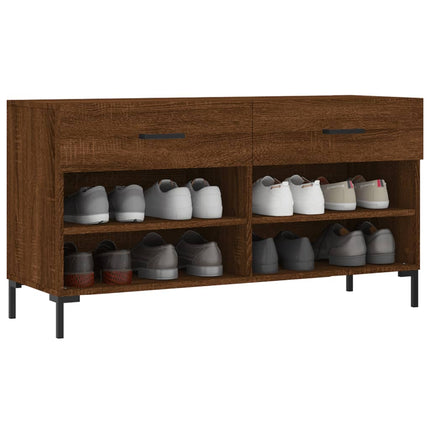 Skobänk brun ek 102x35x55 cm konstruerat trä
