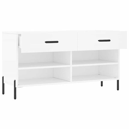 Skobänk vit 102x35x55 cm konstruerat trä