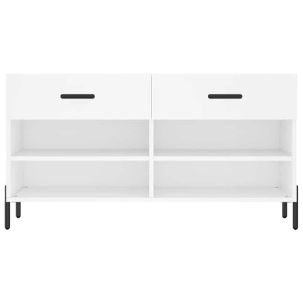 Skobänk vit 102x35x55 cm konstruerat trä