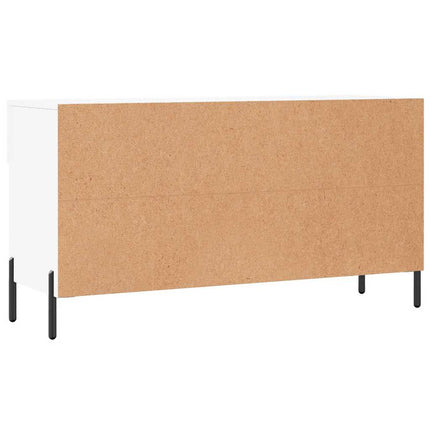 Skobänk vit 102x35x55 cm konstruerat trä
