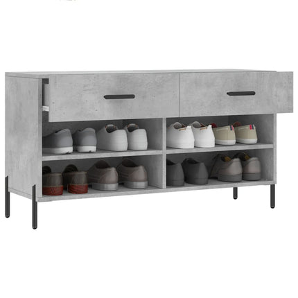 Skobänk betonggrå 102x35x55 cm konstruerat trä