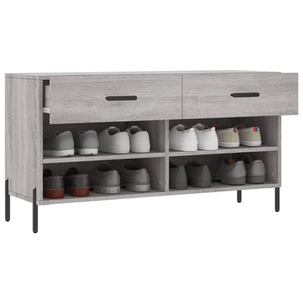 Skobänk grå sonoma 102x35x55 cm konstruerat trä