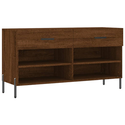 Skobänk brun ek 102x35x55 cm konstruerat trä