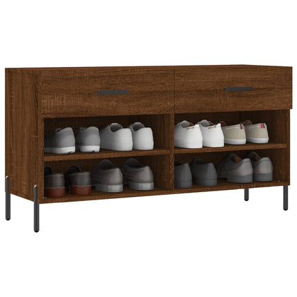 Skobänk brun ek 102x35x55 cm konstruerat trä