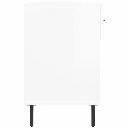 Skobänk vit högglans 102x35x55 cm konstruerat trä