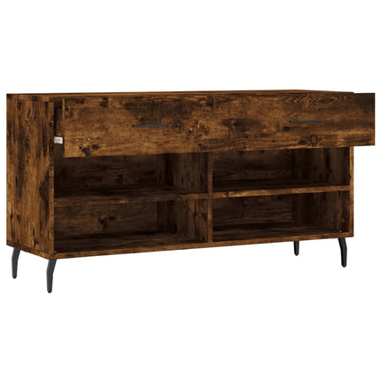 Skobänk rökfärgad ek 102x35x55 cm konstruerat trä