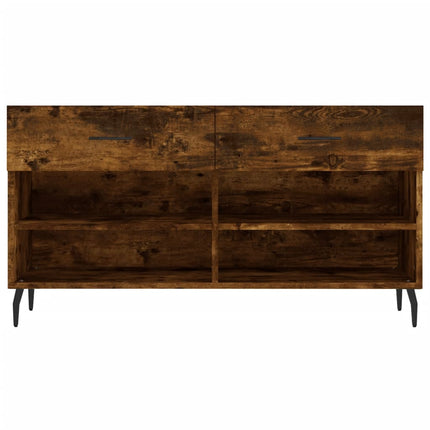 Skobänk rökfärgad ek 102x35x55 cm konstruerat trä