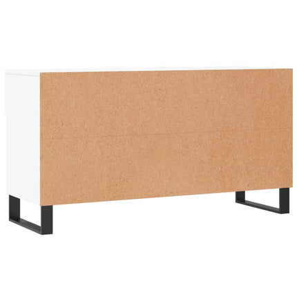 Skobänk vit 102x35x55 cm konstruerat trä