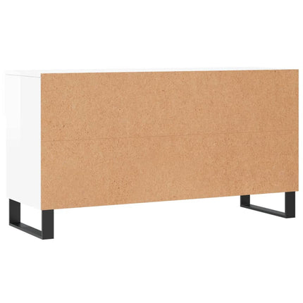 Skobänk vit högglans 102x35x55 cm konstruerat trä
