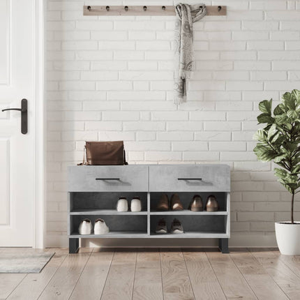Skobänk betonggrå 102x35x55 cm konstruerat trä