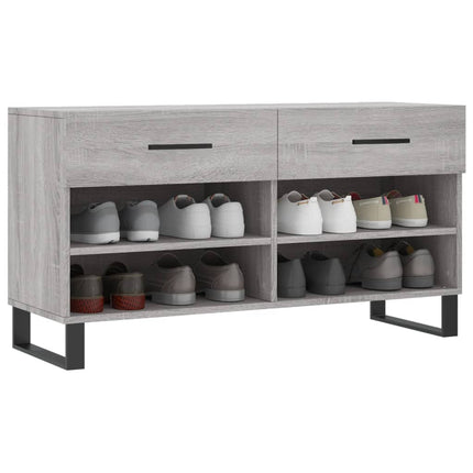 Skobänk grå sonoma 102x35x55 cm konstruerat trä