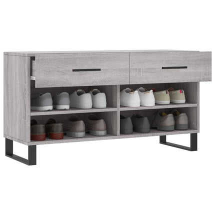 Skobänk grå sonoma 102x35x55 cm konstruerat trä