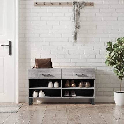 Skobänk grå sonoma 102x35x55 cm konstruerat trä