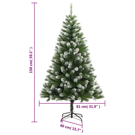 Plastgran med snö gångjärn 150 cm