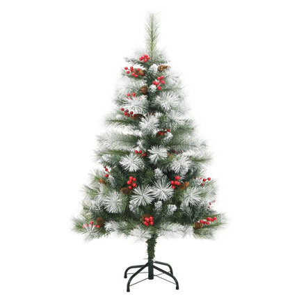 Plastgran med kottar och röda bär gångjärn 120 cm