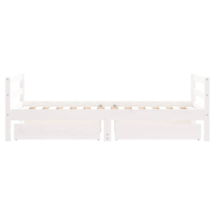 Sängram med lådor för barnsäng vit 80x160 cm massiv furu