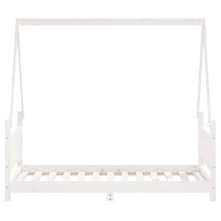Sängram för barnsäng vit 80x160 cm massiv furu