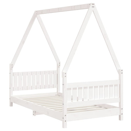 Sängram för barnsäng vit 80x160 cm massiv furu