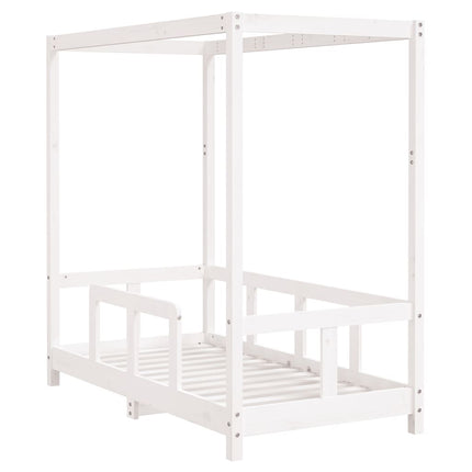 Sängram för barnsäng vit 70x140 cm massiv furu