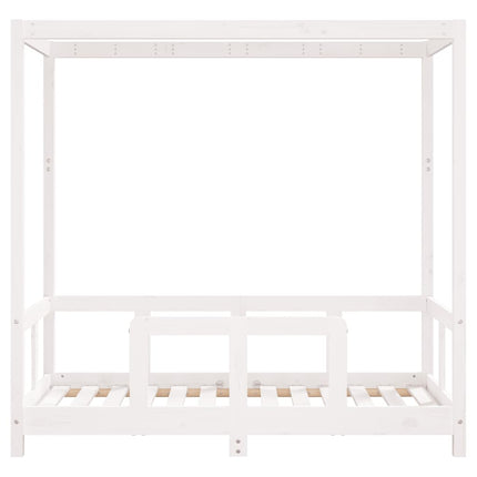 Sängram för barnsäng vit 70x140 cm massiv furu