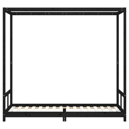 Sängram för barnsäng svart 80x200 cm massiv furu