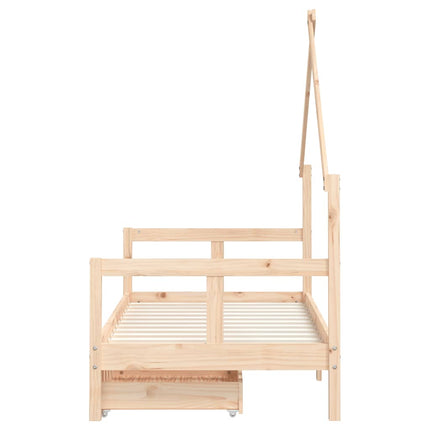 Sängram med lådor för barnsäng 80x160 cm massiv furu