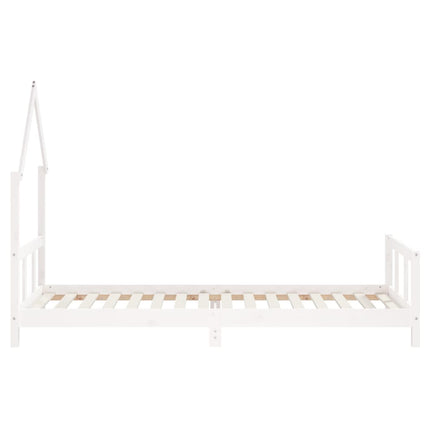 Sängram för barnsäng vit 90x200 cm massiv furu