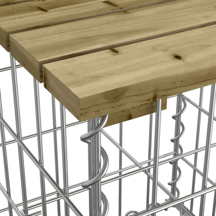 Trädgårdsbänk gabion-design 33x31x42 cm impregnerad furu