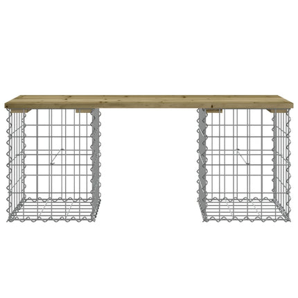 Trädgårdsbänk gabion-design 103x31x42 cm impregnerad furu