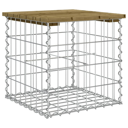 Trädgårdsbänk gabion-design 43x44x42 cm tryckimpregnerad furu