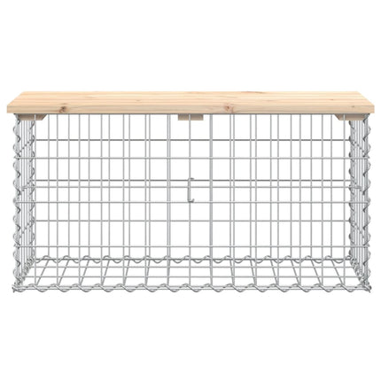 Trädgårdsbänk gabion-design 83x31,5x42 cm massiv furu
