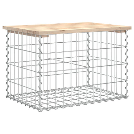 Trädgårdsbänk gabion-design 63x44x42 cm massiv furu