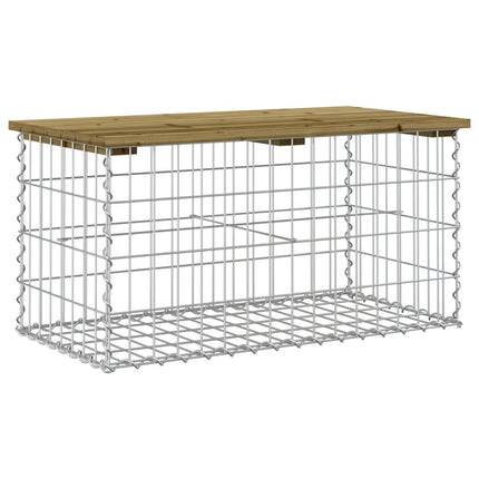 Trädgårdsbänk gabion-design 83x44x42 cm tryckimpregnerad furu