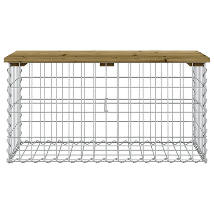 Trädgårdsbänk gabion-design 83x44x42 cm tryckimpregnerad furu