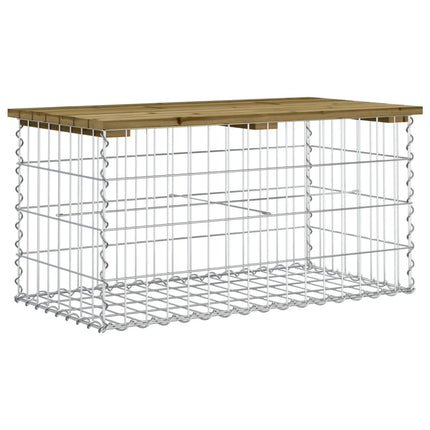 Trädgårdsbänk gabion-design 83x44x42 cm tryckimpregnerad furu