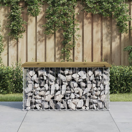 Trädgårdsbänk gabion-design 83x44x42 cm tryckimpregnerad furu