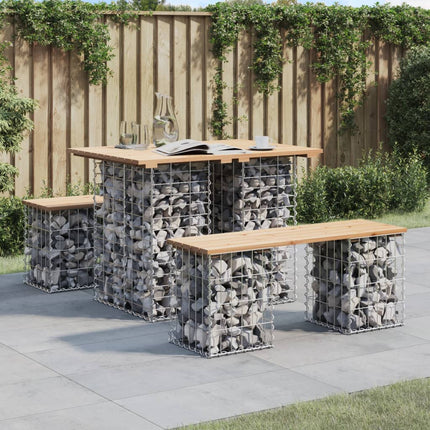 Trädgårdsbord gabiondesign 100x70x72 cm massivt trä furu