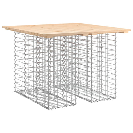 Trädgårdsbord gabiondesign 100x102x72 cm massivt trä furu